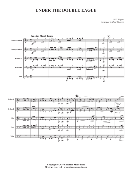 Unter dem Doppeladler (Under the Double Eagle) (Blechbl auml serquintett) (Quintett (Blech Brass)) von Josef Franz Wagner