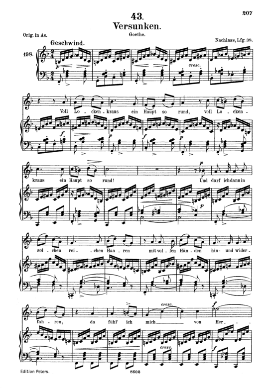 Versunken D.715 (Gesang mittel + Klavier) (Klavier  Gesang mittel) von Franz Schubert