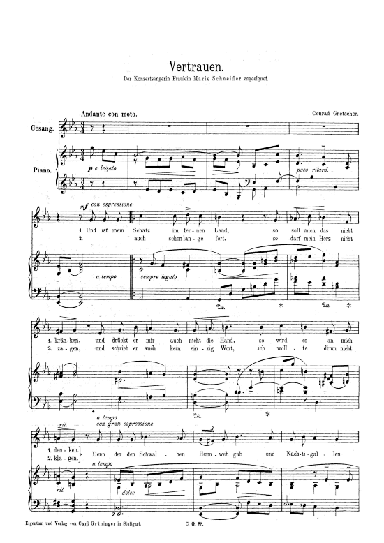 Vertrauen (Klavier + Gesang) (Klavier  Gesang) von Konrad Gretscher