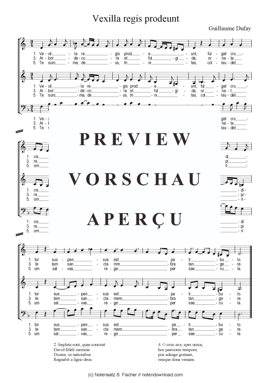 Vexilla regis prodeunt (Gemischter Chor) (Gemischter Chor) von Guillaume Dufay