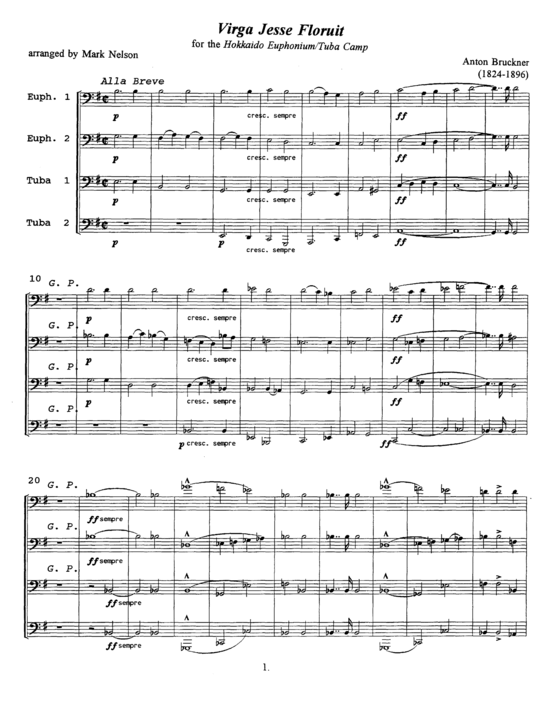 Virga Jesse Floruit (Tuba Quartett EETT) (Quartett (Tuba)) von Anton Bruckner