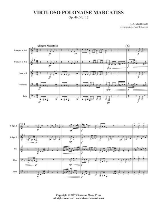 Virtuoso Polonaise Marcatiss (Blechbl auml serquintett) (Quintett (Blech Brass)) von E. A. Macdowell