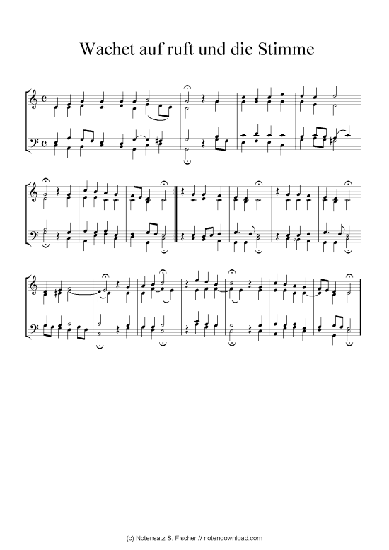 Wachet auf ruft und die Stimme (Klavier Solo) (Klavier Solo) von Johann Ch. G. Stade (Hrsgb.) 1830