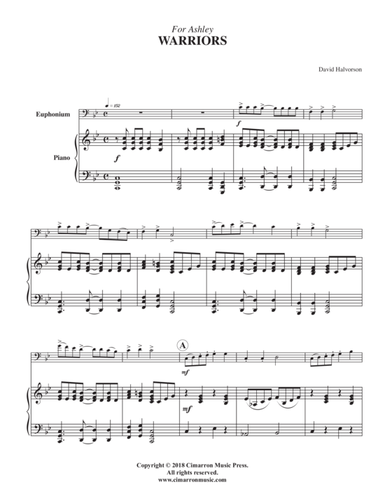 Warriors (Euphonium + Klavier) (Klavier  Euphonium) von David Halvorson