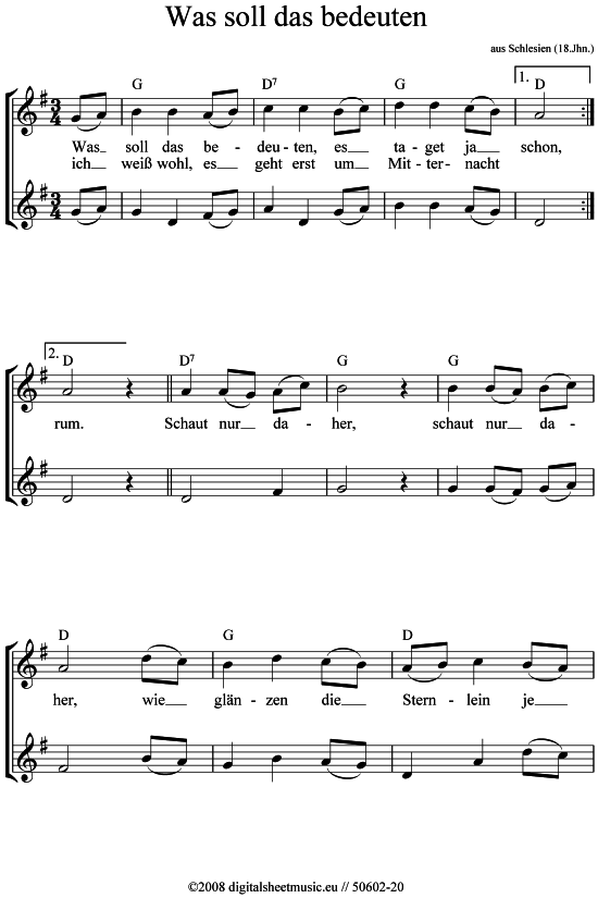 Was soll das bedeuten (2x Blockfl te) (Duett (Fl te)) von Weihnachtslied (sehr einfach)