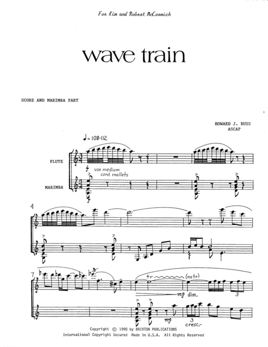 Wave Train (Fl te und Marimbaphon) (Duett (Melodiestimme  Percussion)) von Howard J. Buss 