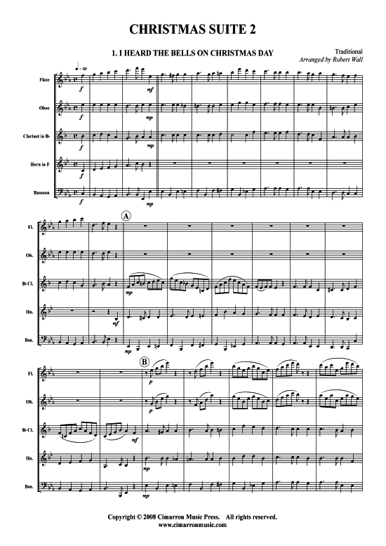 Weihnachts-Suite 2 (Holzbl auml ser-Quintett) (Quintett (Holzbl ser)) von Weihnachten (arr. Robert Wall)