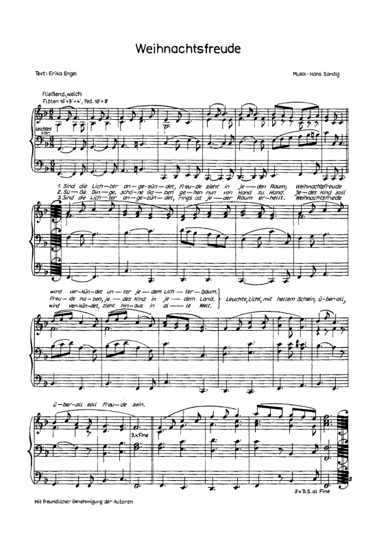 Weihnachtsfreude (Orgel + Gesang) (Orgel  Gesang) von Weihnachtslied
