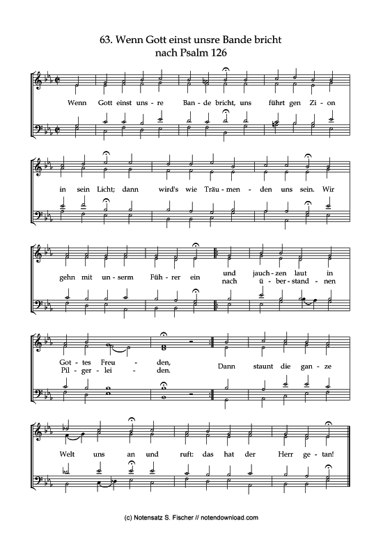 Wenn Gott einst unsre Bande bricht (Gemischter Chor) (Gemischter Chor) von Psalme des Kantons Schaffhausen (1867)