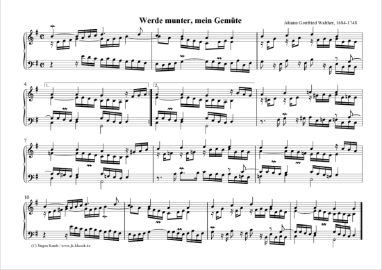 Werde munter, mein Gemüte Solo PDF Noten von