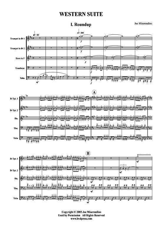 Western Suite (Blechbl serquintett) (Quintett (Blech Brass)) von Joe Miserendino