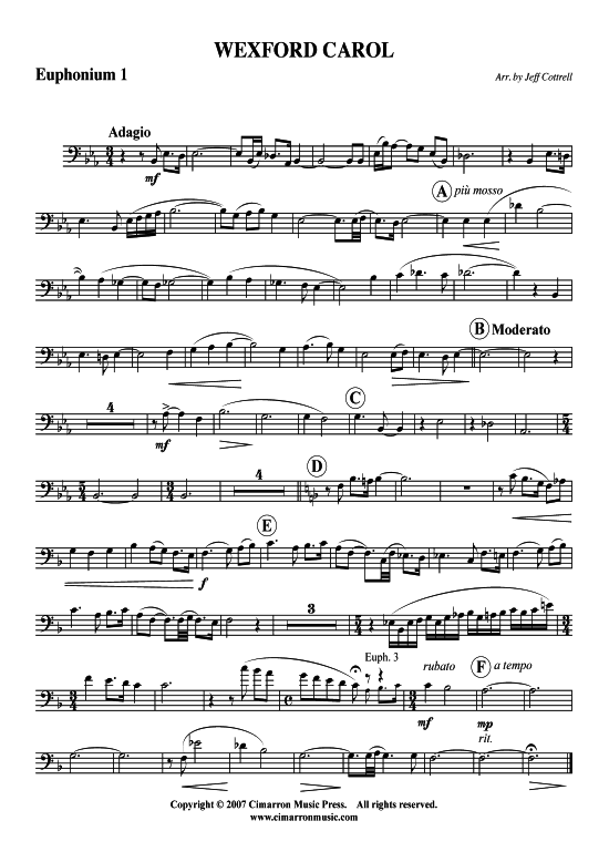 Wexford Carol (Tuba-Ensemble Bariton Pos+Tuba) (Ensemble (Blechbl ser)) von Traditional