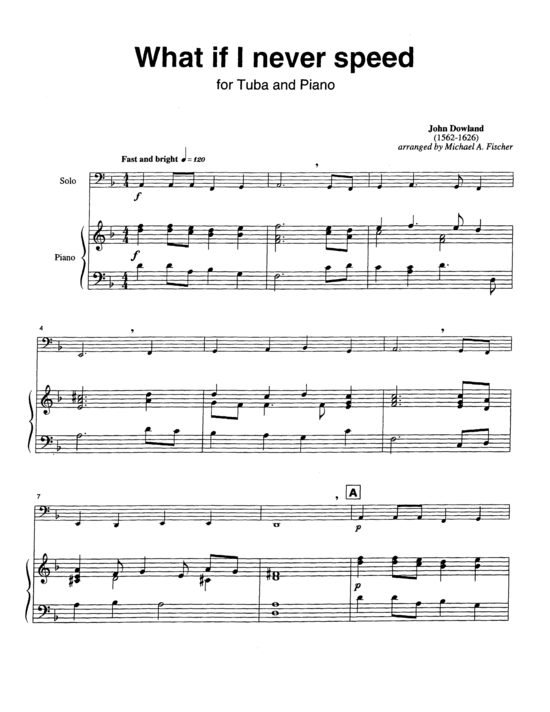 What if I Never Speed (Tuba + Klavier) (Klavier  Tuba) von John Dowland