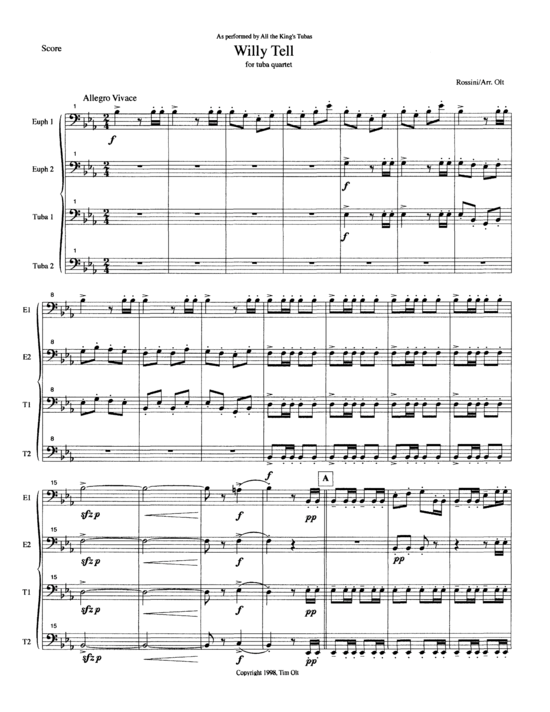 Willy Tell (Tuba Quartett EETT) (Quartett (Tuba)) von Gioacchino Rossini