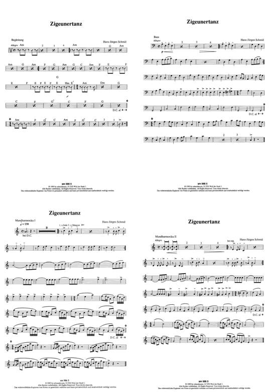 Zigeunertanz (2x Mundharmonika Bass + Drums) (Mundharmonika) von Hans-Juergen Schmid