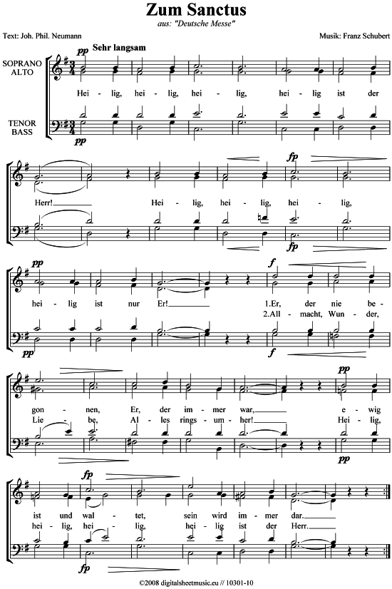 Zum Sanctus Heilig, heilig Gemischter Chor - PDF Noten von Franz ...