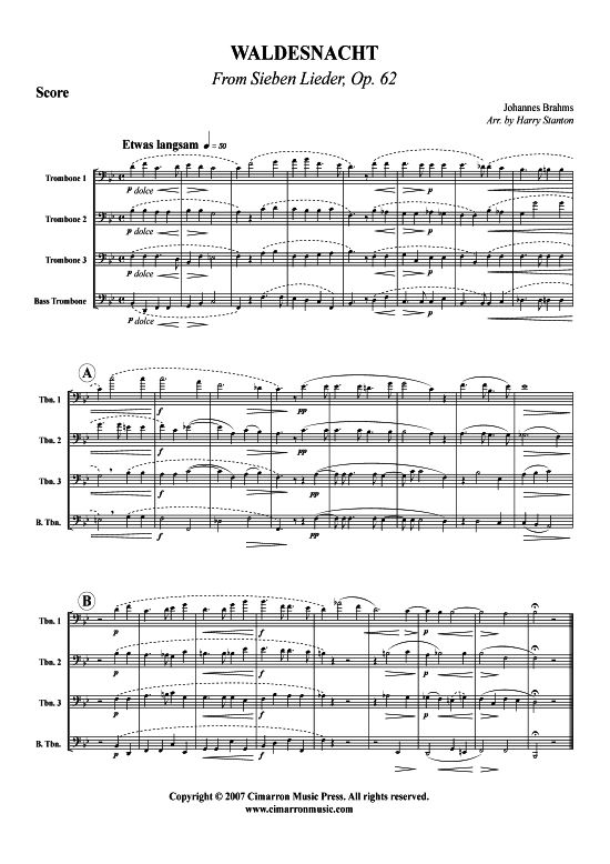 Zwei Studien (Posaunen-Quartett) (Quartett (Posaune)) von Fernando Sor
