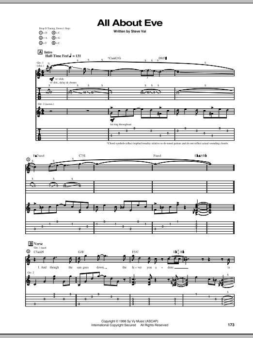 All About Eve (Guitar Tab) von Steve Vai