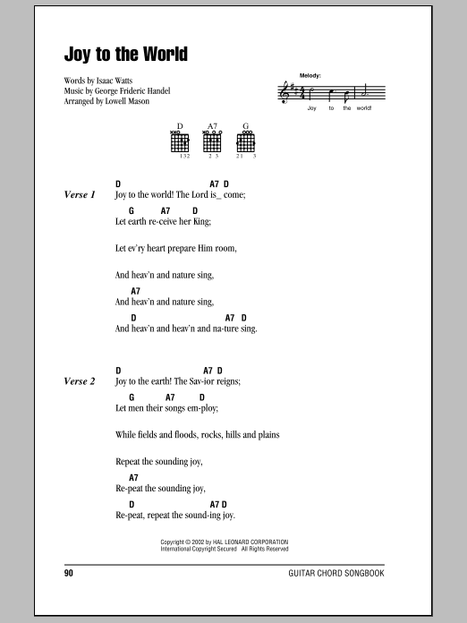 Joy To The World (Guitar Chords/Lyrics) von Isaac Watts