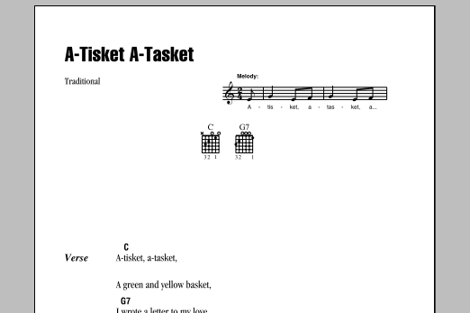 A-Tisket A-Tasket (Guitar Chords/Lyrics) von Traditional