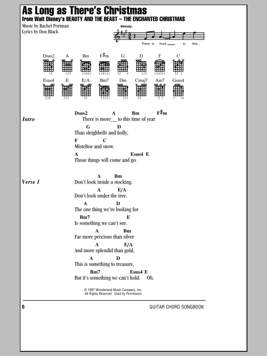 As Long As There's Christmas (Guitar Chords/Lyrics) von Peabo Bryson & Roberta Flack