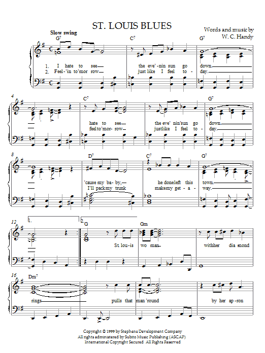 St. Louis Blues (Easy Piano) von W.C. Handy