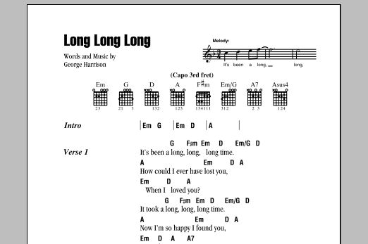 Long Long Long (Guitar Chords/Lyrics) von The Beatles
