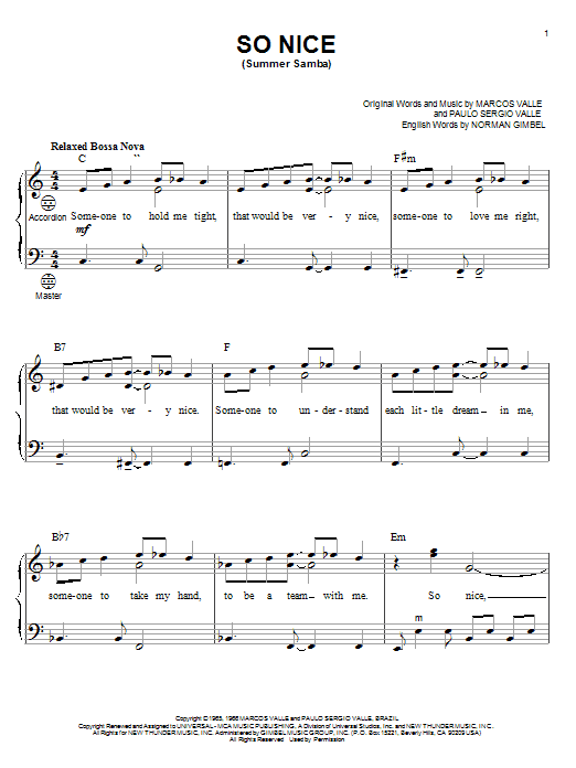 So Nice (Summer Samba) (Accordion) von Marcos Valle