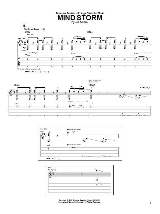 Mind Storm (Guitar Tab) von Joe Satriani