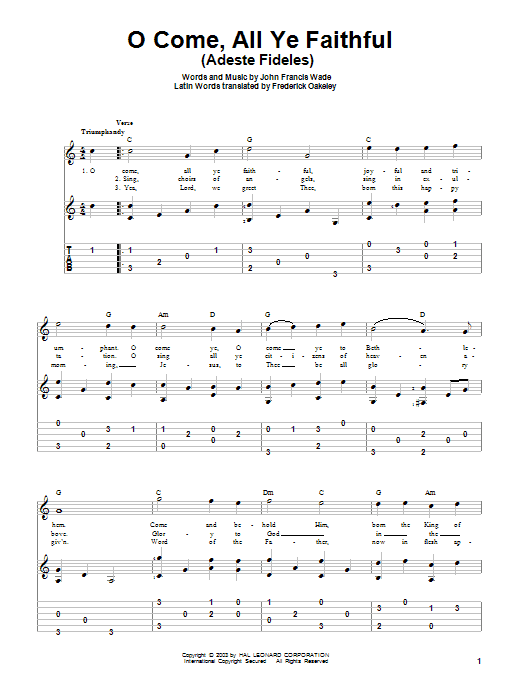 O Come, All Ye Faithful (Adeste Fideles) (Solo Guitar) von John Francis Wade