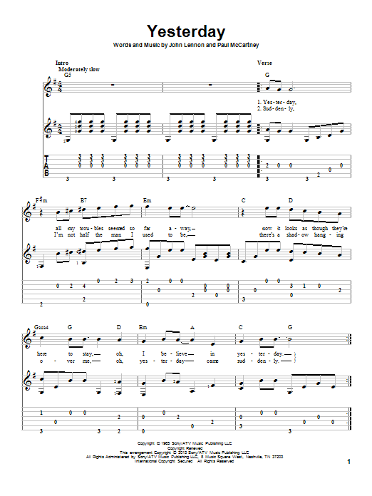 Yesterday (Solo Guitar) von The Beatles