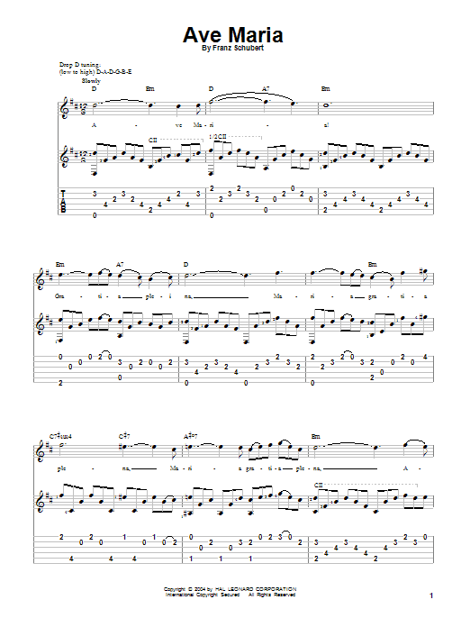 Ave Maria (Solo Guitar) von Franz Schubert