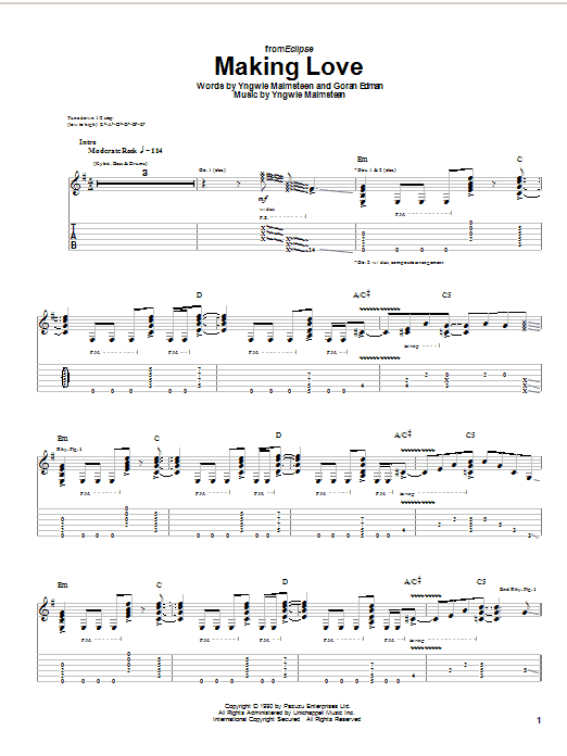 Making Love (Guitar Tab) von Yngwie Malmsteen