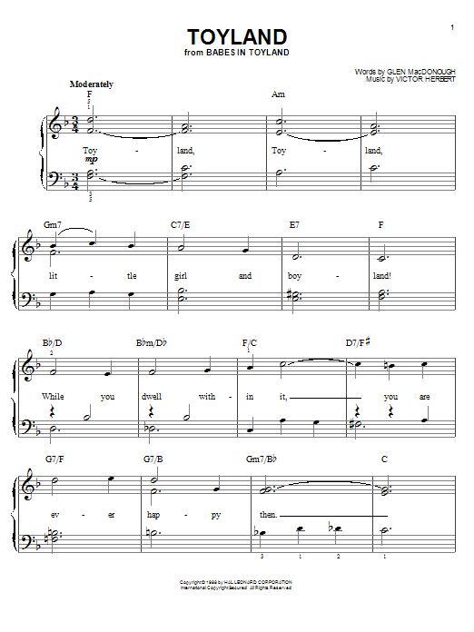 Toyland (Easy Piano) von Doris Day