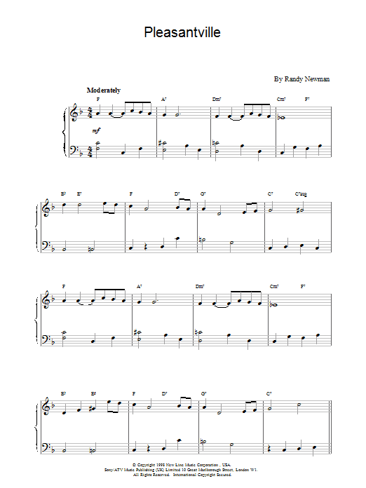 Pleasantville (Piano Solo) von Randy Newman