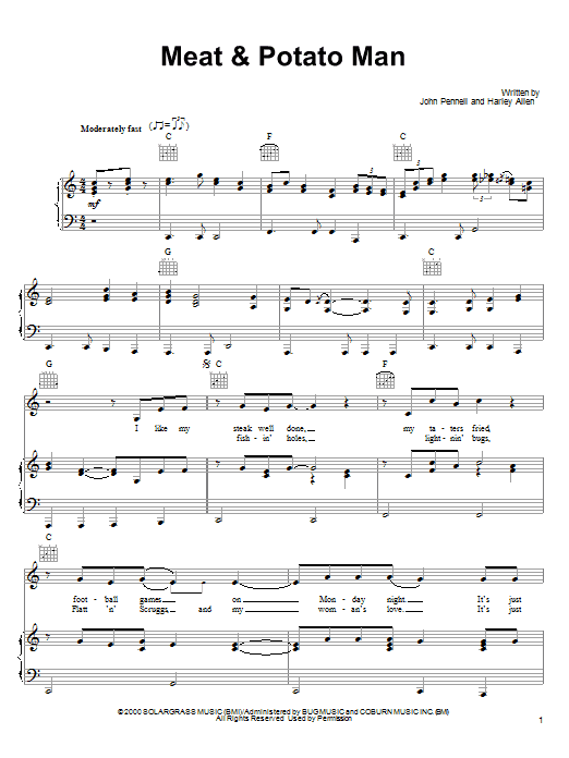 Meat & Potato Man (Piano, Vocal & Guitar Chords (Right-Hand Melody)) von Alan Jackson