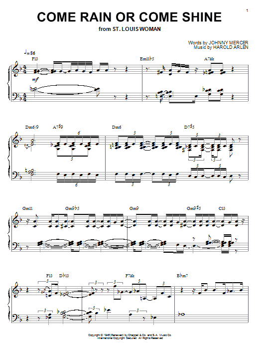 Come Rain Or Come Shine (Piano Solo) von Bill Evans