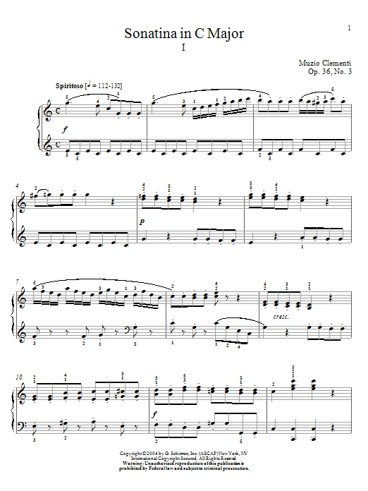 Sonatina in C Major, Op. 36, No. 3 (Piano Solo) von Muzio Clementi
