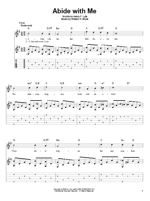 Abide With Me (Solo Guitar) von Henry F. Lyte