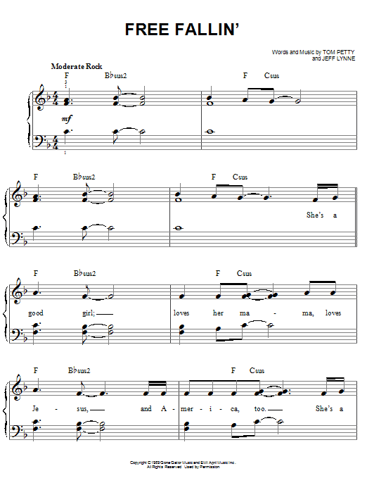 Free Fallin' (Easy Piano) von Tom Petty