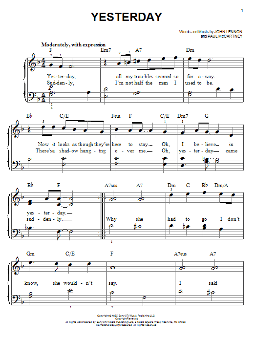 Yesterday (Very Easy Piano) von The Beatles