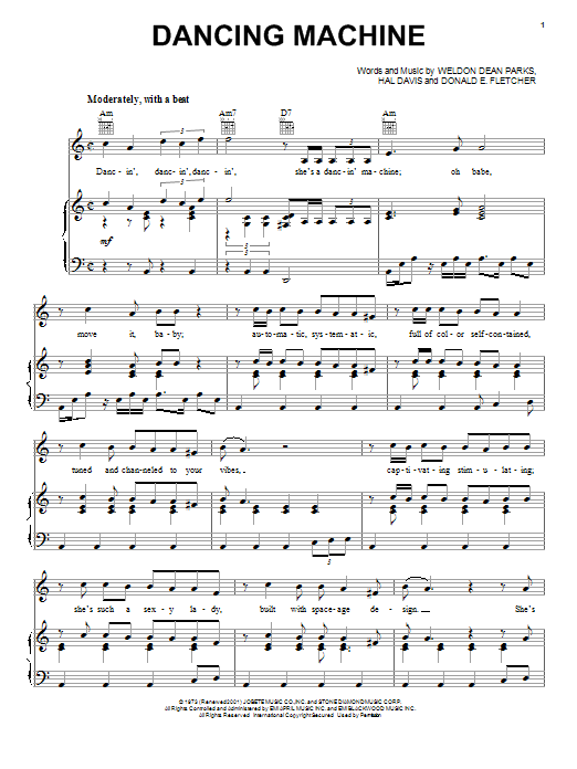 Dancing Machine (Piano, Vocal & Guitar Chords (Right-Hand Melody)) von The Jackson 5