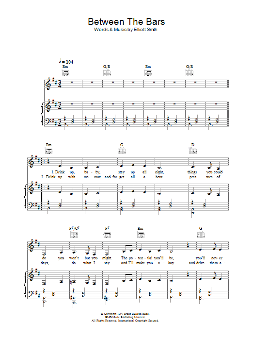 Between The Bars (Piano, Vocal & Guitar Chords) von Madeleine Peyroux