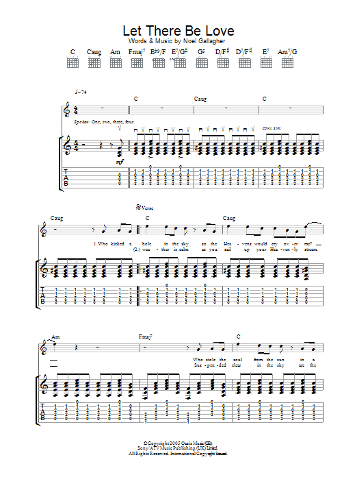 Let There Be Love (Guitar Tab) von Oasis