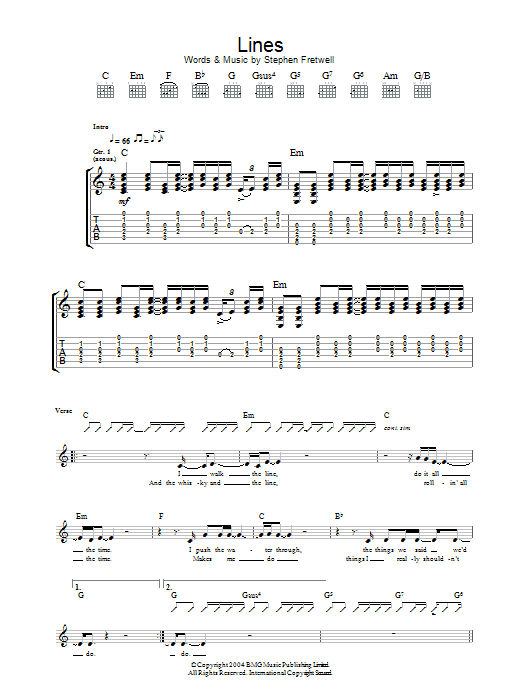 Lines (Guitar Tab) von Stephen Fretwell