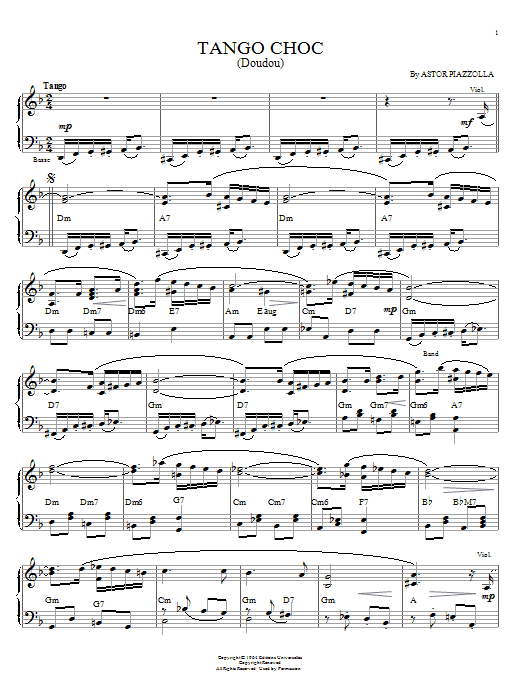 Tango choc (Doudou) (Piano Solo) von Astor Piazzolla