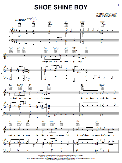 Shoe Shine Boy (Piano, Vocal & Guitar Chords (Right-Hand Melody)) von Louis Armstrong
