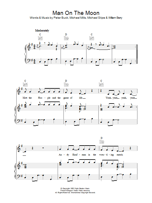 Man On The Moon (Piano, Vocal & Guitar Chords) von R.E.M.