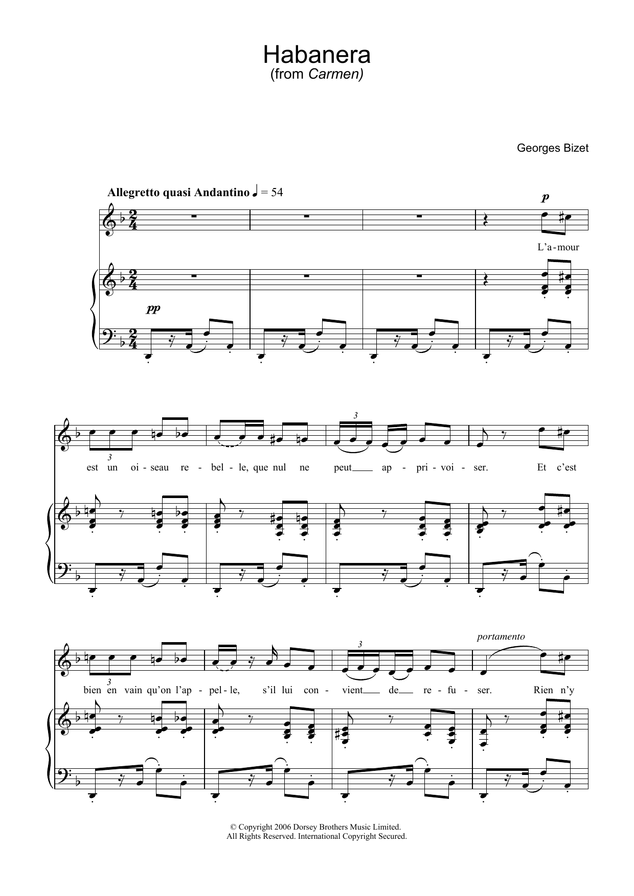 Habanera (from Carmen) (Piano & Vocal) von Georges Bizet