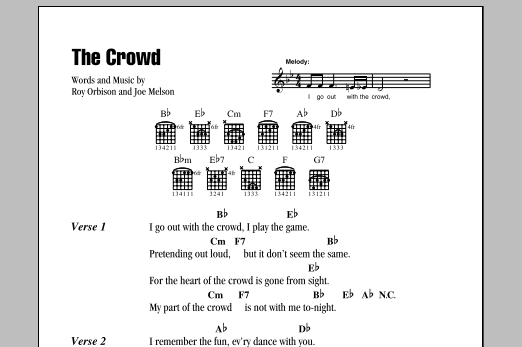 The Crowd (Guitar Chords/Lyrics) von Roy Orbison